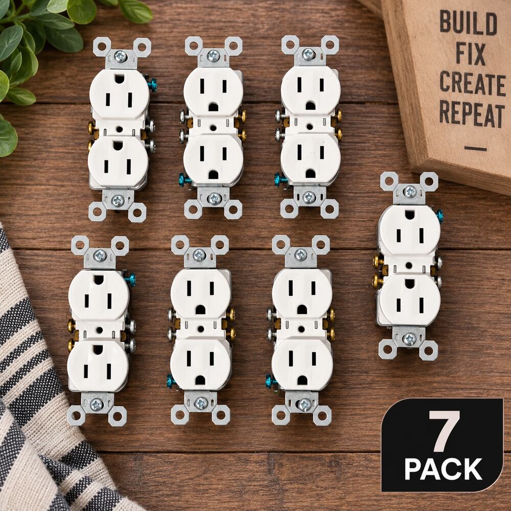 Legrand Pass & Seymour 15A 125V White Tamper Resistant Duplex Outlets Lot of 7